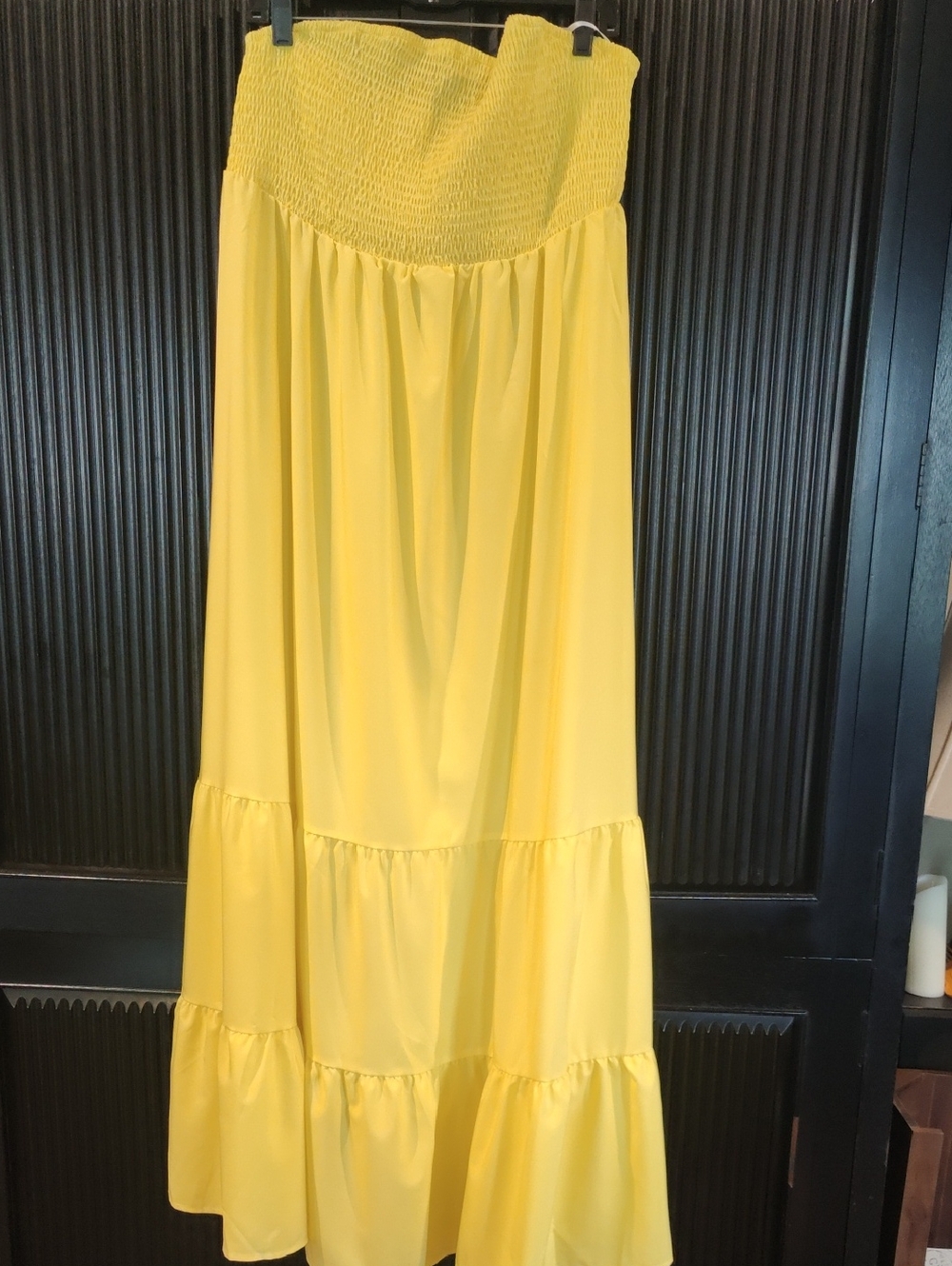 Canary Yellow Smocked Bodice Maxi Dress(Never Worn)